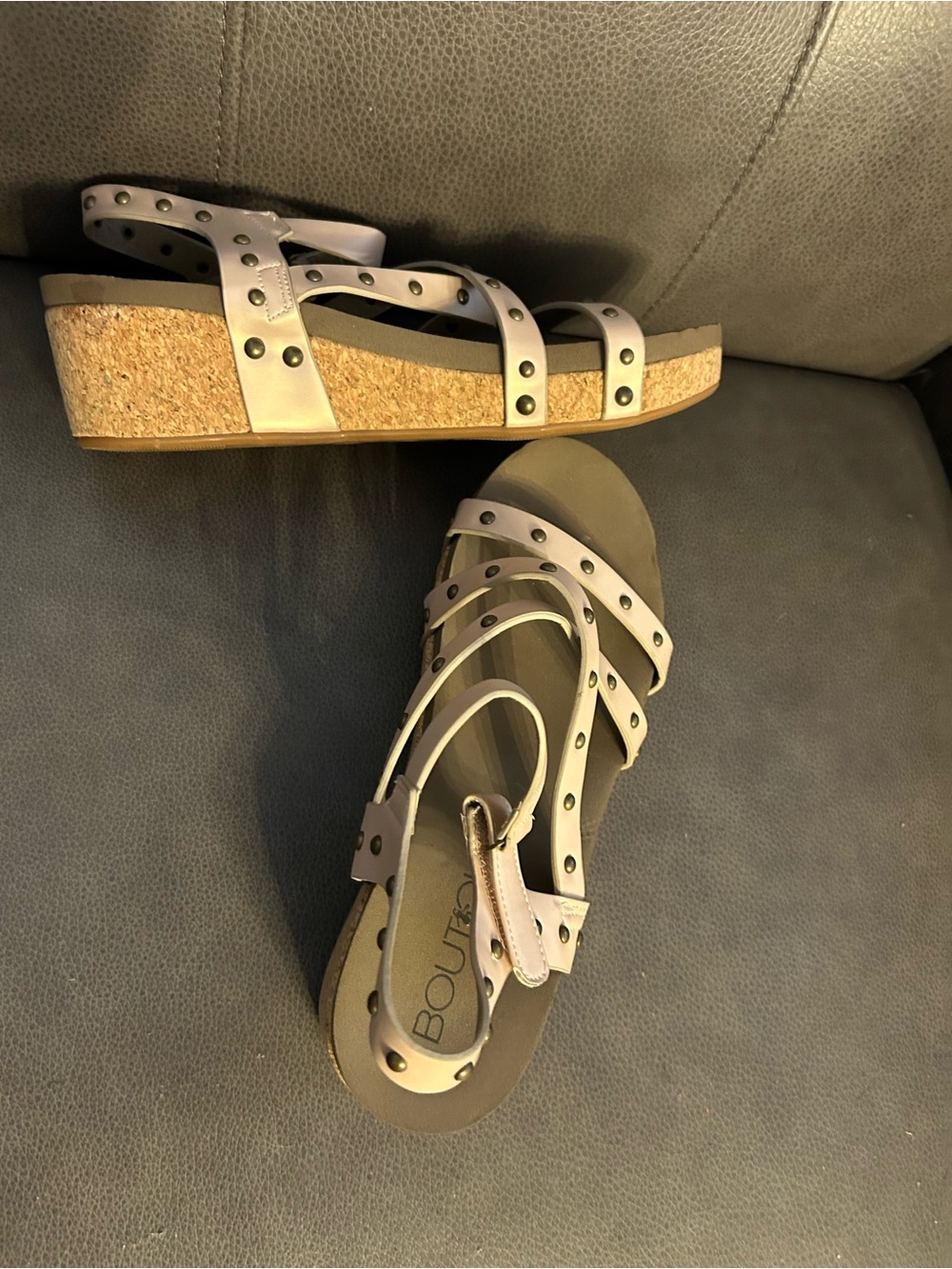 Corkys Boutique Studded Cork Wedge Sandals